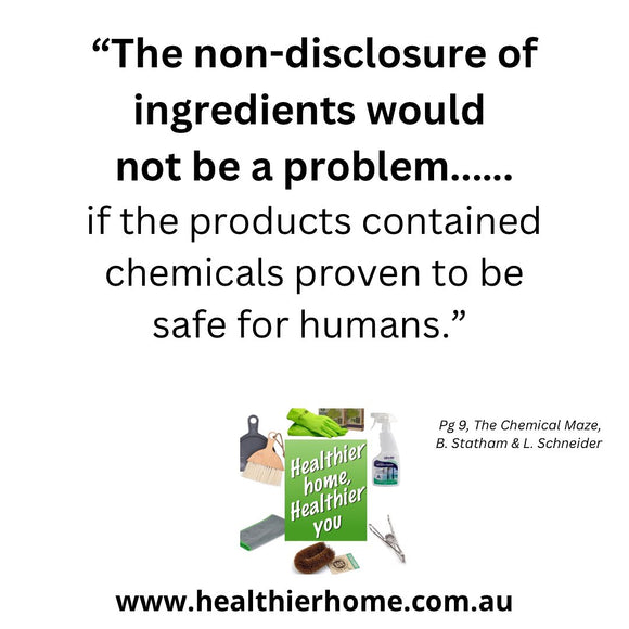 Disclosure of ingredients